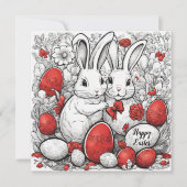 ハッピーイースターと卵 シーズンカード (正面)