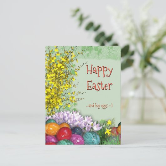 ハッピーイースターと大卵;-) シーズンポストカード (スタンド正面)