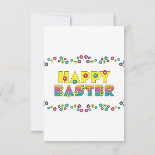 ハッピーイースターと花 招待状 (裏面)