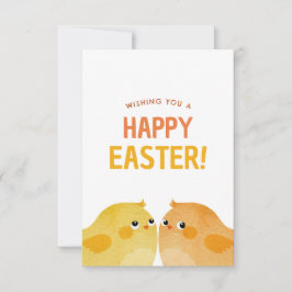 ハッピーイースターと2つの小さな水色の雛 招待状