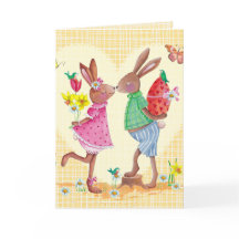 ハッピーイースターのかわいいバニー|イースターカード