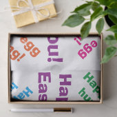 ハッピーイースターのかわいく黄色いピンクのひよこの挨拶 薄葉紙 (ギフト)