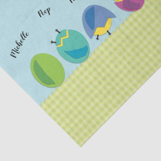 ハッピーイースターのひよこは名前を加えます 薄葉紙 (詳細)