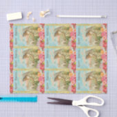 ハッピーイースターのタイポグラフィのヴィンテージの天使の子ヒツジ 薄葉紙 (クラフト)