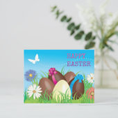 ハッピーイースターのチョコレートの卵 シーズンポストカード (スタンド正面)