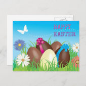 ハッピーイースターのチョコレートの卵 シーズンポストカード (正面/裏面)