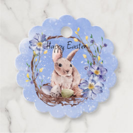 ハッピーイースターのバニーと卵のかご フェイバータグ