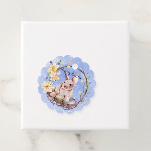 ハッピーイースターのバニーと卵のかご フェイバータグ (インサイチュ)