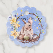 ハッピーイースターのバニーと卵のかご フェイバータグ (正面)