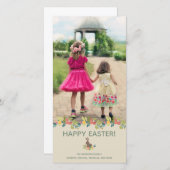ハッピーイースターのバニーの写真カード シーズンカード (正面/裏面)