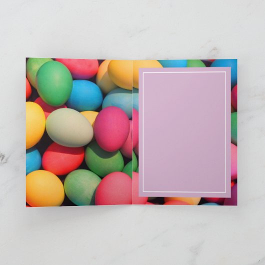 ハッピーイースターのバニーの多彩の卵 シーズンカード (内部)