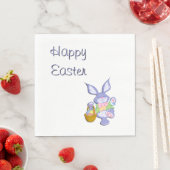 ハッピーイースターのバニー スタンダードランチョンナプキン (インサイチュ)