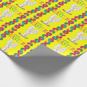 ハッピーイースターのバニー ラッピングペーパー (角)