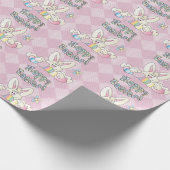 ハッピーイースターのバニー ラッピングペーパー (角)