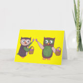 ハッピーイースターのフクロウカード シーズンカード (正面)