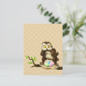 ハッピーイースターのフクロウ シーズンポストカード (スタンド正面)