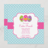 ハッピーイースターのブランチの夕食のパーティの招待状 招待状 (正面/裏面)