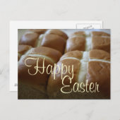 ハッピーイースターのホットクロスバンの郵便はがき シーズンポストカード (正面/裏面)