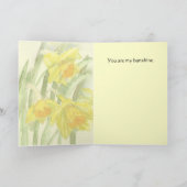 ハッピーイースターのラッパスイセンのウサギカード シーズンカード (内部)