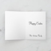 ハッピーイースターのヴィンテージのビクトリアンなバニーはカードに卵を投げつけます シーズンカード (内部)