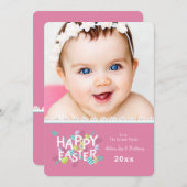 ハッピーイースターの写真の挨拶状 シーズンカード (正面/裏面)