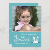 ハッピーイースターの写真カード 招待状 (正面/裏面)