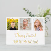 ハッピーイースターの写真 箔シーズンカード (立ち正面)