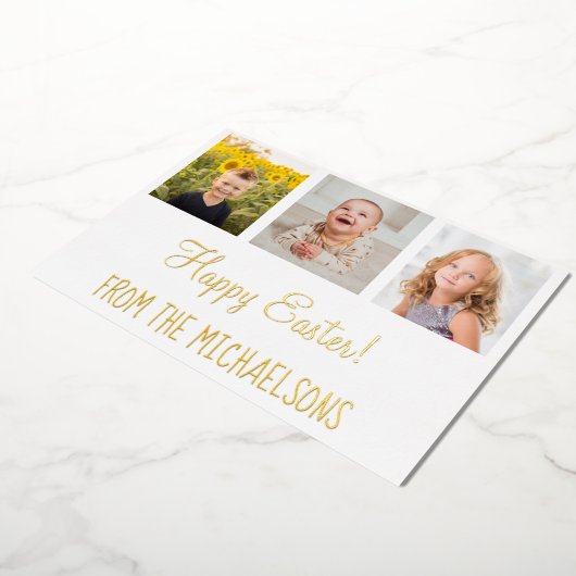 ハッピーイースターの写真 箔シーズンカード (回転した状態)