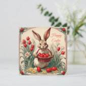 ハッピーイースターの卵の入ったウサギ シーズンカード (スタンド正面)
