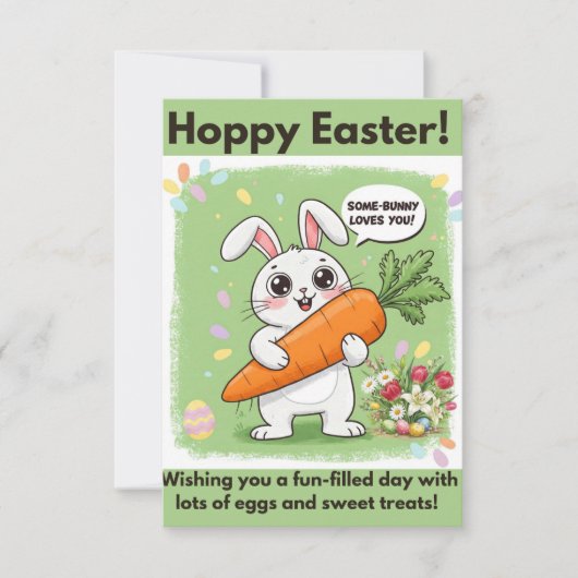 ハッピーイースターの喜び フラットグリーティングカード カード (正面)