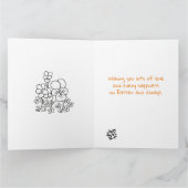 ハッピーイースターの孫娘のカラーリングページウサギ カード (内部)