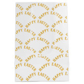 ハッピーイースターの孵化カラフル卵 ミディアムペーパーバッグ (裏面)