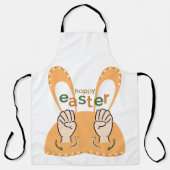 ハッピーイースターの手話 エプロン (正面)