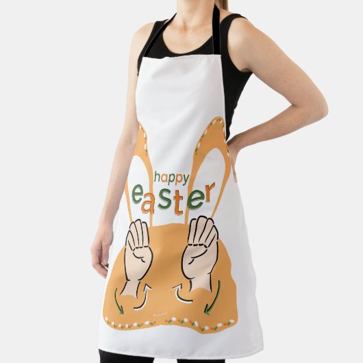 ハッピーイースターの手話 エプロン (インサイチュ)
