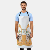 ハッピーイースターの手話 エプロン (着用した状態)