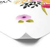 ハッピーイースターの挨拶のポスターと春の花 ポスター (角)