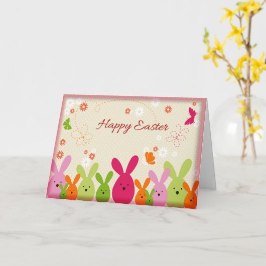 ハッピーイースターの挨拶状 カード (黄色い花)