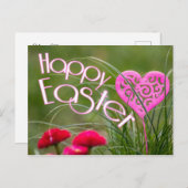 ハッピーイースターの挨拶状（友人や家族向け） シーズンポストカード (正面/裏面)