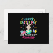 ハッピーイースターの日とyesは私の誕生日バニーだ ポストカード (正面/裏面)