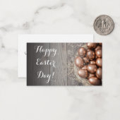 ハッピーイースターの日ゴールデンエッグウッド ノートカード (正面/裏面インサイチュ)