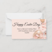 ハッピーイースターの日ゴールデンエッグピンク背景 ノートカード (正面)