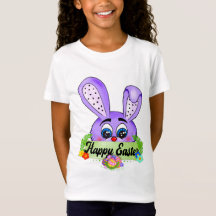 ハッピーイースターの日パープルバニーかわいい