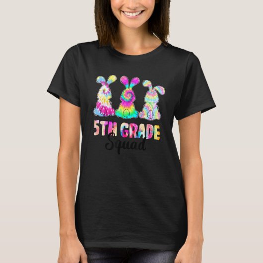 ハッピーイースターの日5等分隊絞り染めイースターRa Tシャツ (正面)