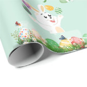 ハッピーイースターの日 – おもしろいバニーと卵のイースター ラッピングペーパー (ロールコーナー)