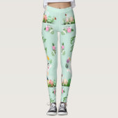 ハッピーイースターの日 – おもしろいバニーと卵のイースター レギンス (正面)