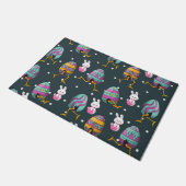 ハッピーイースターの日 – おもしろい Bunny Wishesパターン ドアマット (アングル)
