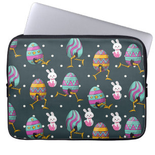 ハッピーイースターの日 – おもしろい Bunny Wishesパターン ラップトップスリーブ