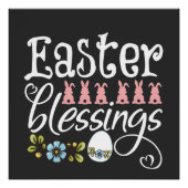 ハッピーイースターの日 – かわいいチョコレート ポスター (正面)