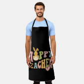 ハッピーイースターの日 – イースターエッグおもしろい エプロン (着用した状態)