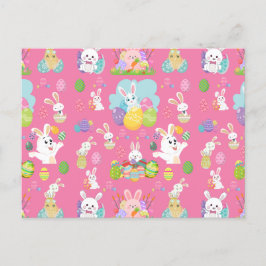 ハッピーイースターの日 – パタおもしろいーンバニーと卵 シーズンポストカード